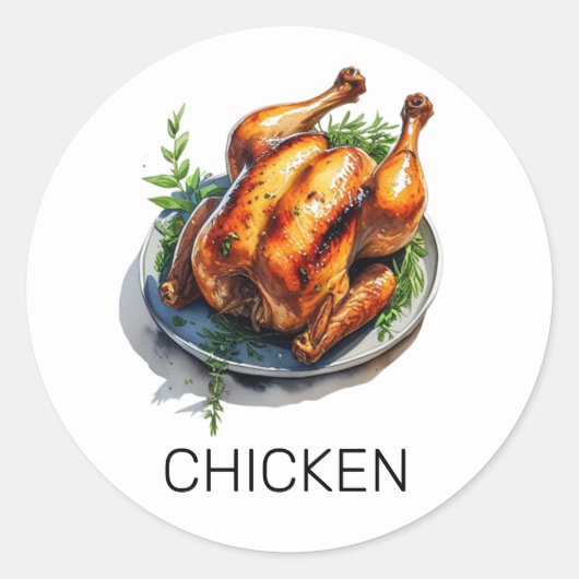 Professionele Custom Chicken Wedding Maaltijd Keuz Ronde Sticker (Voorkant)