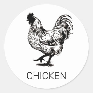 Professionele Custom Chicken Wedding Maaltijd Keuz Ronde Sticker