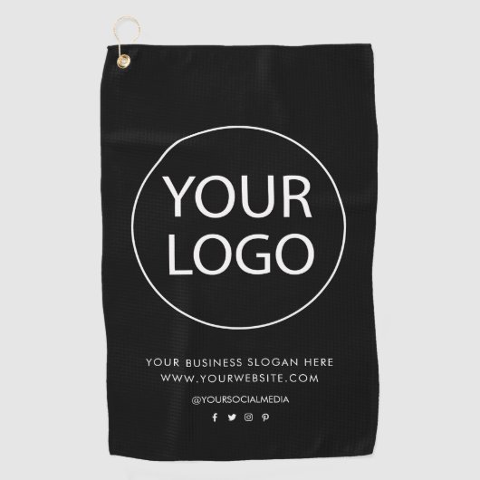 Professionele Custom Company Logo Text Business Golfhanddoek (Voorkant)