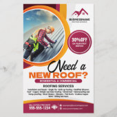 Professionele Dakbedekking Reparaties Installatie  Flyer (Voorkant)