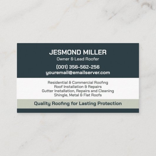 Professionele dakbedekking - Roofer Visitekaartje (Achterkant)