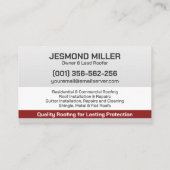 Professionele dakbedekking - Roofer Visitekaartje (Achterkant)