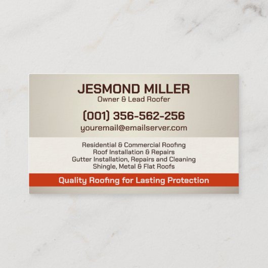 Professionele dakbedekking - Roofer Visitekaartje (Achterkant)