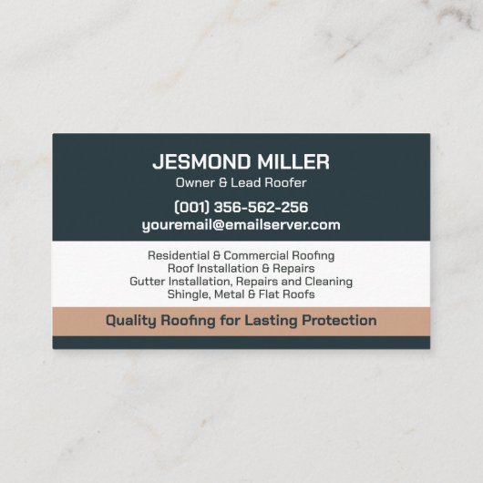 Professionele dakbedekking - Roofer Visitekaartje (Achterkant)