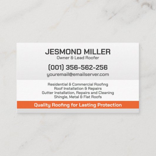 Professionele dakbedekking - Roofer Visitekaartje (Achterkant)