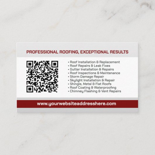 Professionele dakbedekking - Roofer Visitekaartje (Achterkant)