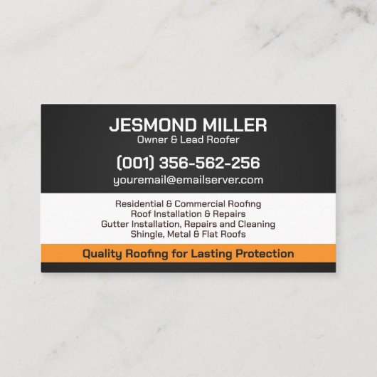 Professionele dakbedekking - Roofer Visitekaartje (Achterkant)
