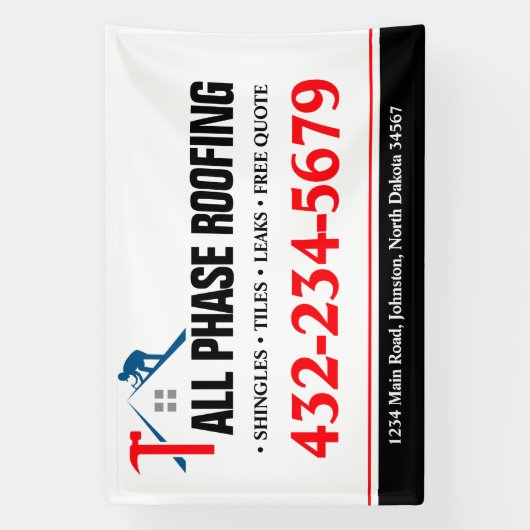 Professionele dakbedekking spandoek (Verticaal)