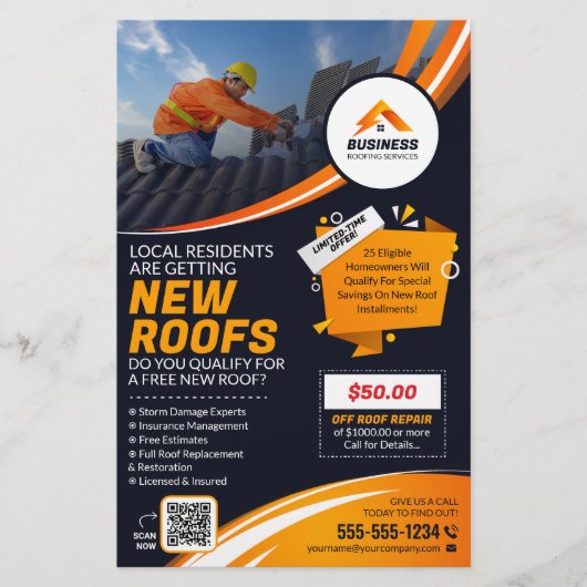 Professionele dakconstructie dakgoot gordels flyer (Voorkant)