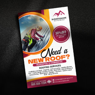 Professionele Dakreparatie Installatie Dienstverle Flyer