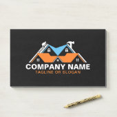 Professionele Dakverbouwing Oranje Blauwe Huis Post-it® Notes (Op bureau)