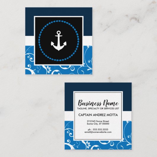 professionele damesanker vierkante visitekaartje (Voorkant / Achterkant)