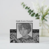 professionele damesherdenkingskaart (Staand voorkant)