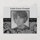 professionele damesherdenkingskaart (Voorkant)