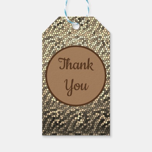 Professionele dank aan de bruine Tegel Pattern Mos Cadeaulabel (Voorkant)