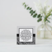 professionele demask voegt je eigen logo toe vierkante visitekaartje (Staand voorkant)