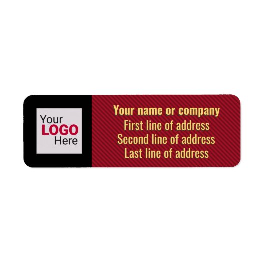 Professionele Diagonale Streep: Rood, Zwart & Goud Etiket (Voorkant)