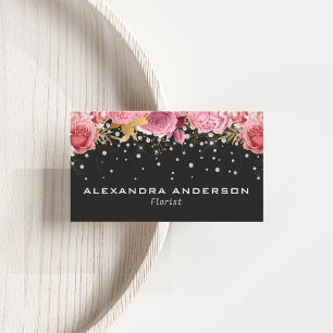 Professionele Diamant Roze Bloemplank Visitekaartje