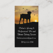 Professionele dichter- en huishoudzitting visitekaartje (Voorkant)