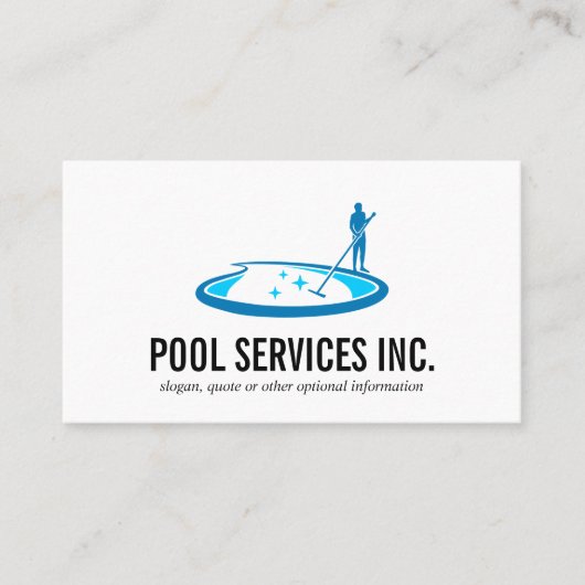 Professionele diensten voor het reinigen van zwemb visitekaartje (Voorkant)