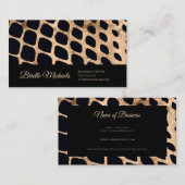 Professionele Dierenprint Zwart en Koper Script Visitekaartje (Voorkant / Achterkant)