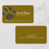 Professionele dierenwinkel. Cool Dog Visitekaartje (Voorkant / Achterkant)