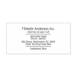 Professionele DIY bedrijfsgegevens classy chic Zelfinktende Stempel