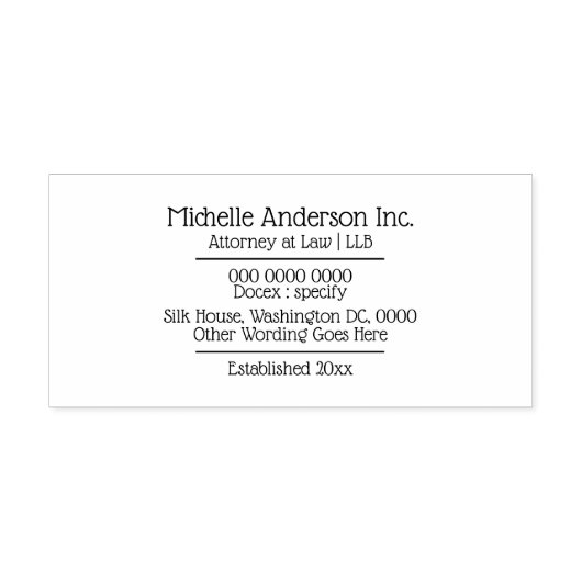 Professionele DIY bedrijfsgegevens classy chic Zelfinktende Stempel (Design)