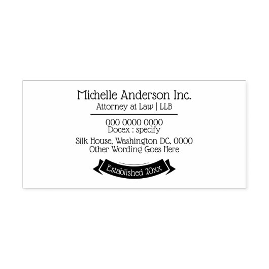 Professionele DIY bedrijfsnaam adresbanner Zelfinktende Stempel (Design)