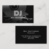Professionele DJ Music Producer Zwart-wit Visitekaartje (Voorkant / Achterkant)