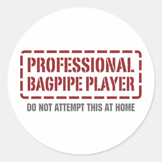 Professionele doedelzakspeler ronde sticker (Voorkant)