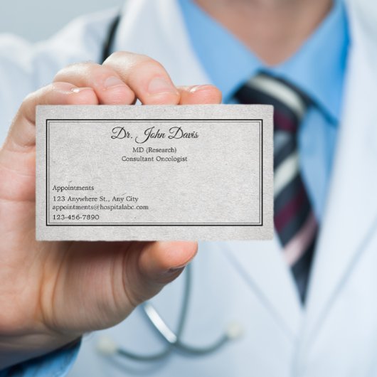 Professionele Dokter Grijs Zwart Gepersonaliseerd Visitekaartje