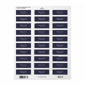 Professionele Donkerblauwe Kleur Eenvoudig Elegant Etiket (Full Sheet)