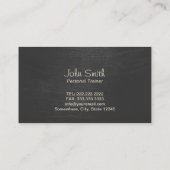 Professionele, donkere monogram fitness visitekaartje (Achterkant)