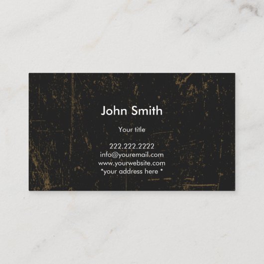 Professionele donkere structuren van de grunge visitekaartje (Achterkant)