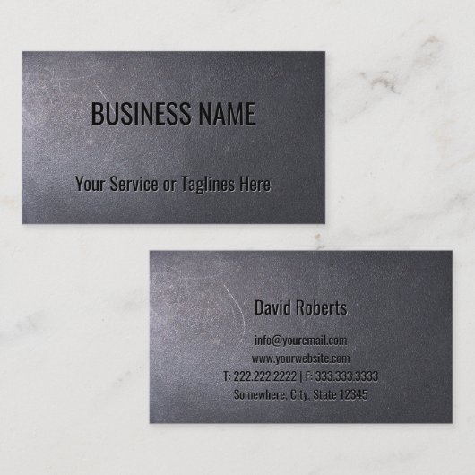 Professionele donkere tekst visitekaartje (Voorkant / Achterkant)