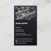 Professionele Douane Blauwe QR Code Auto Mechanic Visitekaartje (Achterkant)