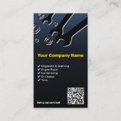 Professionele Douane Blauwe QR Code Auto Mechanic Visitekaartje (Voorkant)