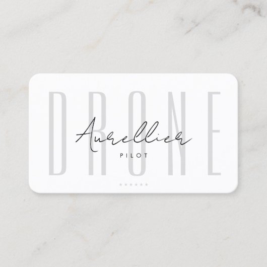 Professionele drone operator Minimal White Modern Visitekaartje (Voorkant)