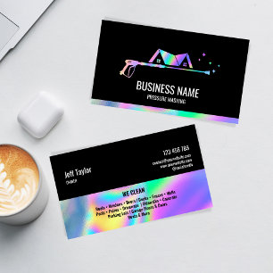 Professionele druk waskracht Masculine Holo Visitekaartje