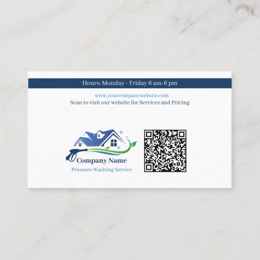 Professionele druk wassen bedrijf op maat visitekaartje (Achterkant)