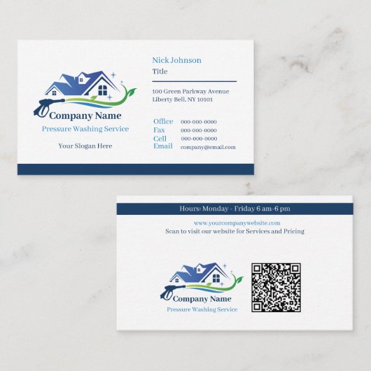 Professionele druk wassen bedrijf op maat visitekaartje (Voorkant / Achterkant)