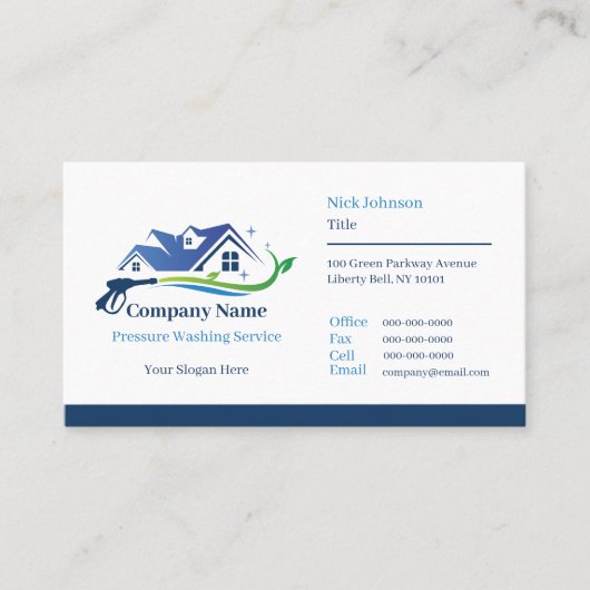 Professionele druk wassen bedrijf op maat visitekaartje (Voorkant)