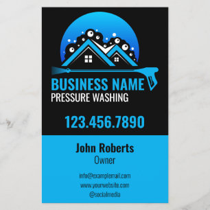 Professionele Druk Wassen Blauw Zwart Flyer