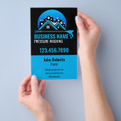 Professionele Druk Wassen Blauw Zwart Flyer (Hand)