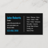 Professionele Druk Wassen Blauw Zwart Visitekaartje (Achterkant)