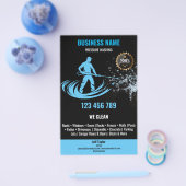 Professionele druk wassen macht schoonmakende huis flyer (Enkel)