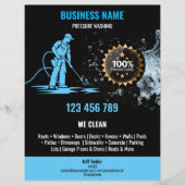 Professionele druk wassen macht washuis flyer (Voorkant)