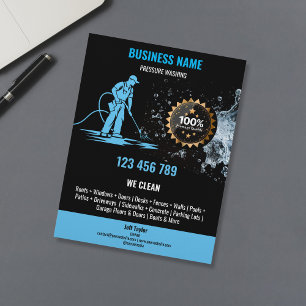 Professionele druk wassen macht washuis flyer