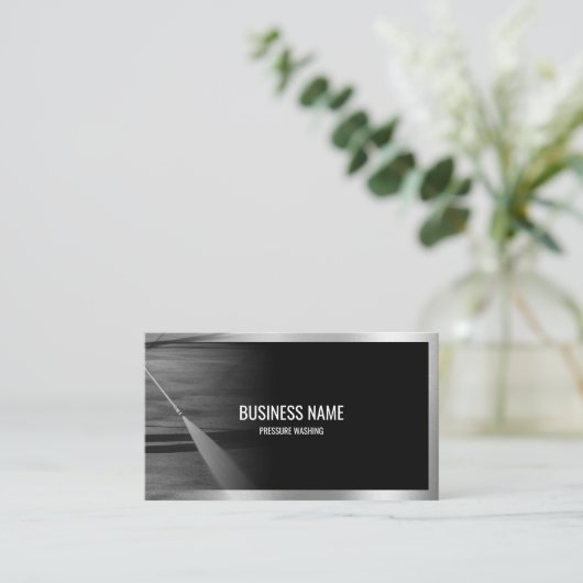 Professionele druk wassen macht wassen zwart visitekaartje (Staand voorkant)